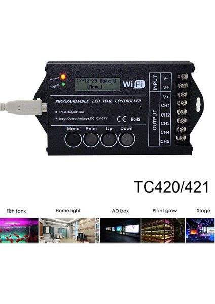 Dc 12V 24V Wifi Rgb Zaman Programlanabilir LED Denetleyici TC421 5 Kanallar 20A Ortak Anot Programlanabilir LED Strıt Dımmer (Yurt Dışından) fırsatları