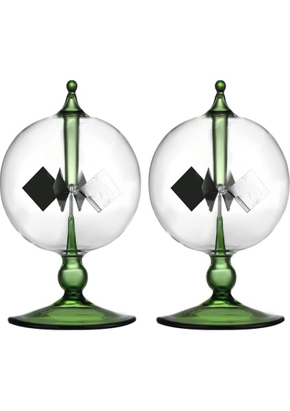 2x Yeşil Güneş Enerjisi Radyometresi Dolandırıcılar Güneş Enerjisi Eğirme Kanatları Yel Değirmeni Ev Masası Dekorasyon (Yurt Dışından)