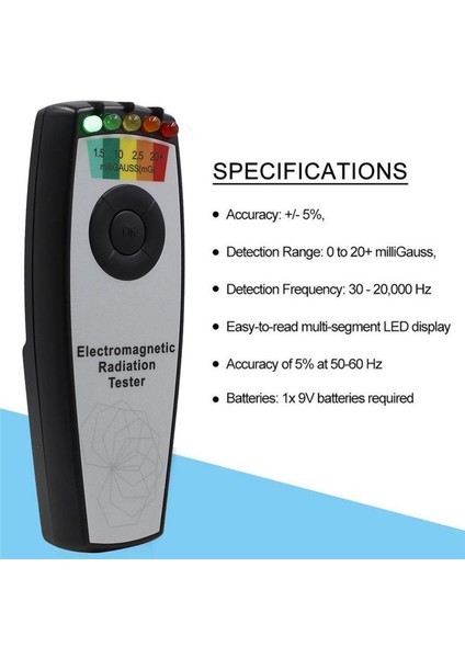 K2 Elektromanyetik Alan Emf Gauss Metre Avcılık Dedektörü Taşınabilir Manyetik Alan Detektörü 5 LED Gauss Metre Mavi (Yurt Dışından) fırsatları