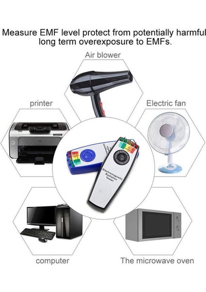 K2 Elektromanyetik Alan Emf Gauss Metre Avcılık Dedektörü Taşınabilir Manyetik Alan Detektörü 5 LED Gauss Metre Mavi (Yurt Dışından) indirimleri