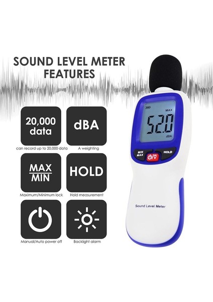 Uygulama Veri Günlüğü Ses Seviyesi Ölçer 0-130DB Yüksek Doğruluk Spl Ölçer (Yurt Dışından) modelleri