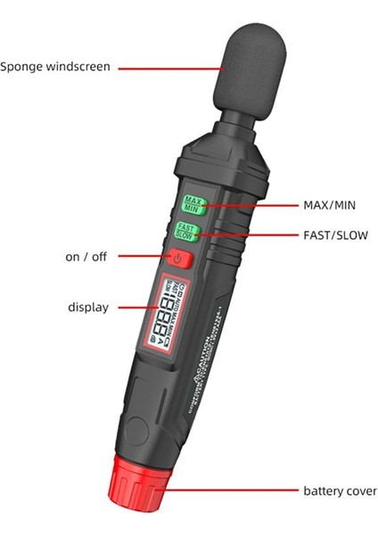 Mayilon HT64 30-130DB Doğru Ses Seviyesi Metre Decibel Gürültü Algılama Arka Aydınlatma Görüntüleme Frekans Aralığı 30Hz-8kh (Yurt Dışından)