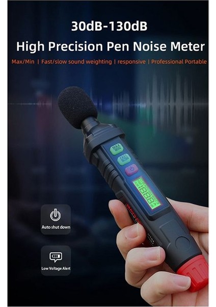 Mayilon HT64 30-130DB Doğru Ses Seviyesi Metre Decibel Gürültü Algılama Arka Aydınlatma Görüntüleme Frekans Aralığı 30Hz-8kh (Yurt Dışından) modelleri