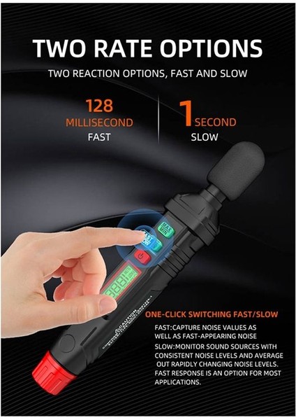 Mayilon HT64 30-130DB Doğru Ses Seviyesi Metre Decibel Gürültü Algılama Arka Aydınlatma Görüntüleme Frekans Aralığı 30Hz-8kh (Yurt Dışından) fırsatları