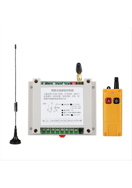 AC220V-380V Geniş Gerilim 2 Kanallar 433MHZ Fabrika Motor Kontrol Trafik Kapısı Için Kablosuz Uzaktan Kumanda Anahtarı (Yurt Dışından)
