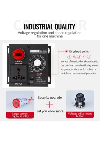 Ac Motor Hız Denetleyicisi 120V Değişken Hız Denetleyicisi Fan Hız Kontrolörü Motor Değişken Voltaj Regülatörü Us Fişi (Yurt Dışından) fırsatları