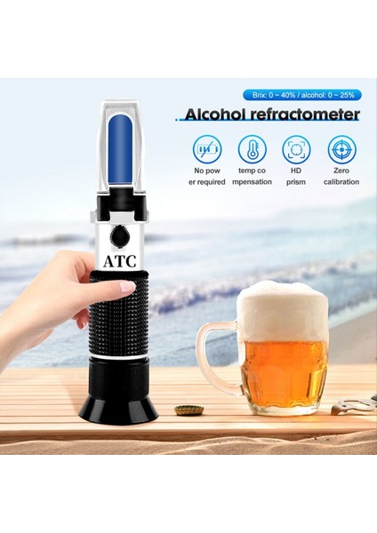Şarap Testi Elçisi Refraktometre Şeker Içerik Test Cihazı Şeker 0-40% Alkol 0-25% Alkol Test Cihazı (Yurt Dışından) modelleri
