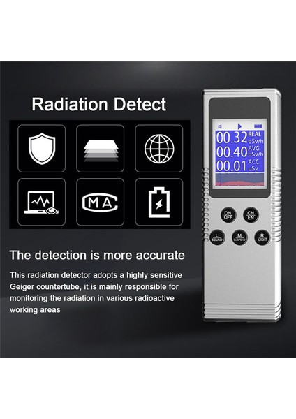 Elde Taşınır Nükleer Radyasyon Dedektörü Ev Laboratuvarı Dijital LCD Ekran Çok Fonksiyonlu Radyoaktif Geiger Counter-B (Yurt Dışından) fırsatları