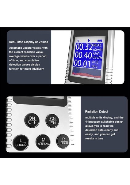 Elde Taşınır Nükleer Radyasyon Dedektörü Ev Laboratuvarı Dijital LCD Ekran Çok Fonksiyonlu Radyoaktif Geiger Counter-B (Yurt Dışından) indirimleri