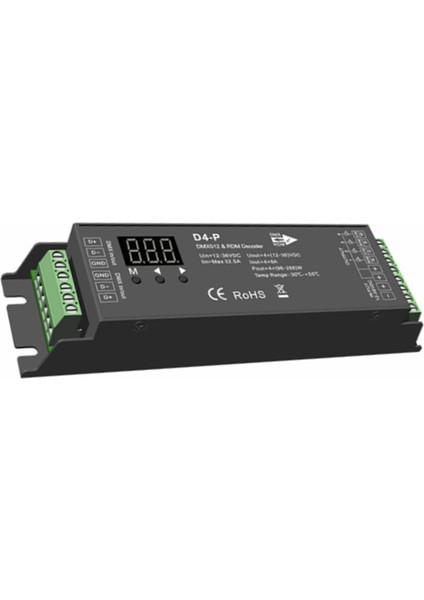2x D4-P 4 Kanal Pwm Sabit Voltaj Dmx ve Rdm LED Kod Çözücü Dijital Ekran RJ45 Port DC12-36V Giriş 8AX4CH (Yurt Dışından) modelleri