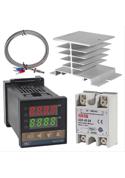 Pıd-Sıcaklık Kontrolörü REX-C100 Termostat Kiti Yüksek Voltaj 100ACV-240ACV+ Ssr Rölesi 40DA+ K Prob (Yurt Dışından)