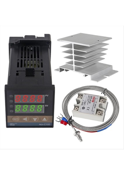 Pıd-Sıcaklık Kontrolörü REX-C100 Termostat Kiti Yüksek Voltaj 100ACV-240ACV+ Ssr Rölesi 40DA+ K Prob (Yurt Dışından) fiyatları