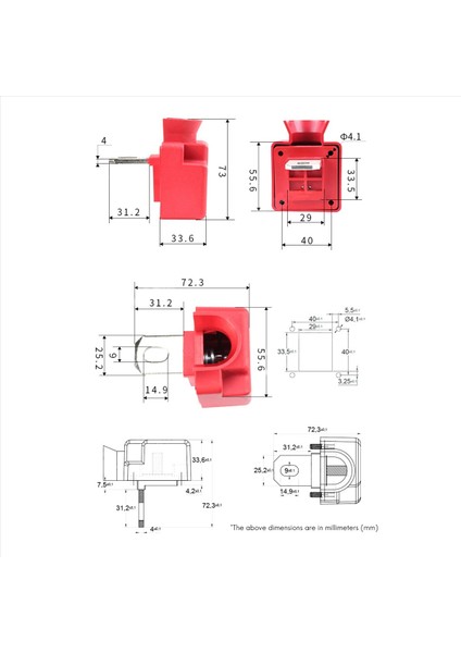 2x 200A All-Conpper Güneş Konnektörü 4000W Pirinç Invertör Pil Terminali (Kırmızı) Için Uygun Özel Terminal Bloğu (Yurt Dışından) modelleri