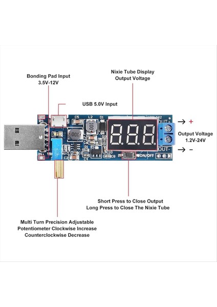 6pcs USB Buck Boost Dönüştürücü 3 5V-12V-1 2V-24V Dc-Dc Adım Yukarı Adım Güç Kaynağı Modülü Voltaj Regülatörü (Yurt Dışından) indirimleri