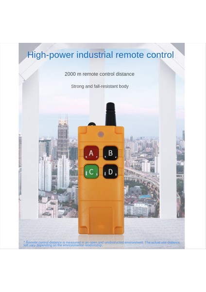 Yüksek Güçlü Su Geçirmez ve Damla Geçirmez Endüstriyel Kablosuz Uzaktan Kumanda EV1527 Yonga 2000M Uzunluğunda 433MHZ 2 Düğme Sor (Yurt Dışından) indirimleri