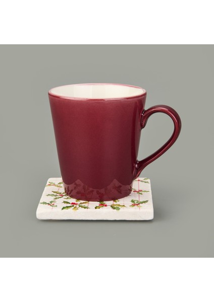 Kitchen Kokina Taş Bardak Altlığı - Renkli - 10X10 cm