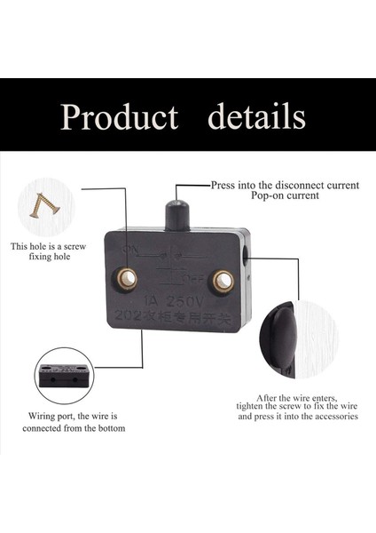 16 Adet Dolap Kapı Anahtarı Dolap Lamba Anahtarı Çekmeceleri 12V 24V 110V Siyah&#39 A Uygulanabilir Yakın Kapıda Açılış (Yurt Dışından) indirimleri