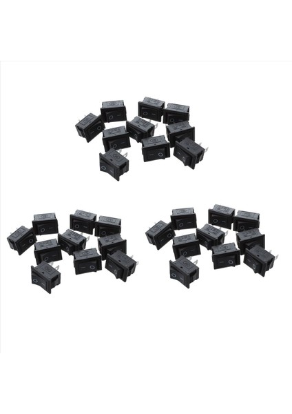 30 Pcs Spst Mini Siyah 2 Pin Rocker Anahtarı Ac 125V 10A 250V 6A (Yurt Dışından)