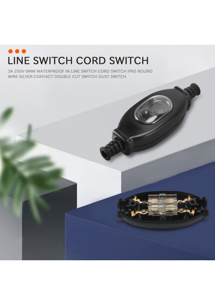 3A 250V 6mm Su Geçirmez Hat Anahtarı Kablosu Anahtarı IP65 Yuvarlak Teli Gümüş Kontak Çift Kesim Anahtarı Toz Anahtarı (Yurt Dışından) fiyatları