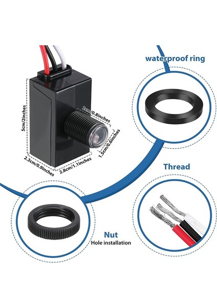 Dış Hava Aydınlatması Için 6 Paket Alacakarandan Şafak Sensörü 120-277V Fotoelektrik Anahtar Fotosel Işık Sensörü (Yurt Dışından) modelleri