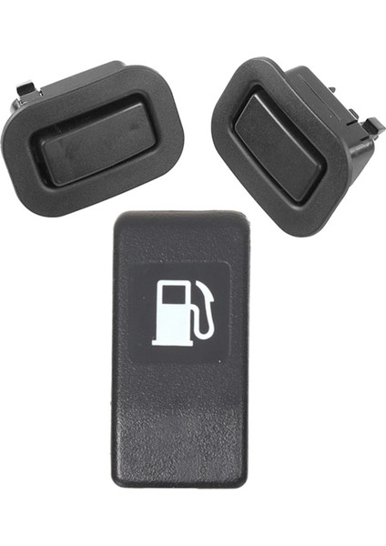 3 Pcs Araç Aksesuarları 1 Pc Yakıt Gaz Kapısı Serbest Bırakma Kolu ve 2 Pcs Arka Koltuk Yatırcı Düğmesi Anahtarı Siyah (Yurt Dışından)