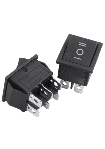 20 Pcs 6 Pin Dpdt Siyah Düğmesi Aç/kapalı/açık Rocker Anahtarı Ac 250V/15A 125V/20A (Yurt Dışından) fırsatları