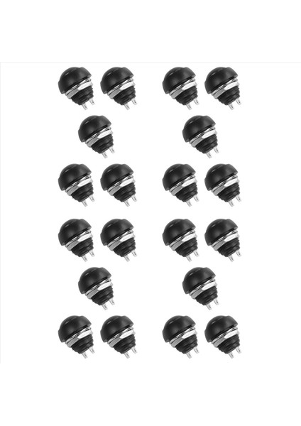 Siyah 20X Pcs M4 12MM Su Geçirmez Anlık Açık/kapalı Push Düğmesi Yuvarlak Spst Anahtarı (Yurt Dışından)