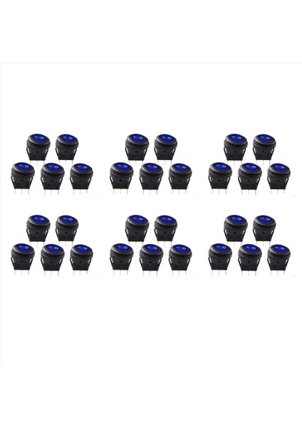 30 Pcs 12V 20A Su Geçirmez Yuvarlak Açık/kapalı Rocker Switch Otomatik Tekne Spst (Yurt Dışından)