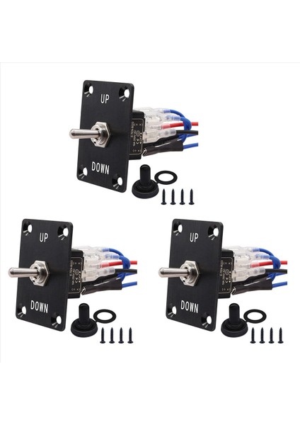 3x Rocker Geçiş Anahtarları Anlık 6 Pin 3 Konum (Açık) -Off- (Açık) Yukarı/aşağı Polarite Ters Anahtarı Panel ile (Yurt Dışından)