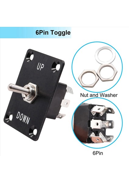 3x Rocker Geçiş Anahtarları Anlık 6 Pin 3 Konum (Açık) -Off- (Açık) Yukarı/aşağı Polarite Ters Anahtarı Panel ile (Yurt Dışından) indirimleri