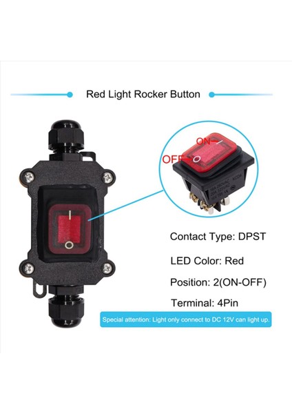 8x IP67 Su Geçirmez Satır Içi Anahtarı 12V Dc 20A Yüksek Akım Güç Su Geçirmez Anahtar (Yurt Dışından) indirimleri