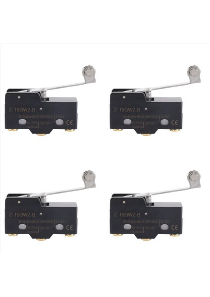 4x Panel Montaj Uzun Menteşe Silindir Kolu Ac Dc Temel Mikro Switch Z-15W2-B (Yurt Dışından)