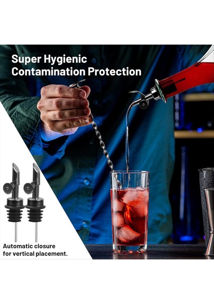 Şişeler Için Likör Dökme Büyük Boyun Şişeleri Için 2 Adaptörlü Hijyenik Hızlı Şişe Dökümü Otomatik Aç/kapat (Yurt Dışından) modelleri