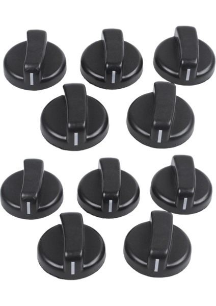 10 Adet Mutfak Siyah Plastik Gaz Sobası Ocak Kontrol Düğmeleri (Yurt Dışından)