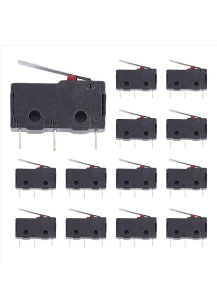 20PCS Ac 125V 250V 5A Spdt 3 Pimli Anlık Plastik Mikro Sınır Anahtarı Siyah+Gümüş (Yurt Dışından)