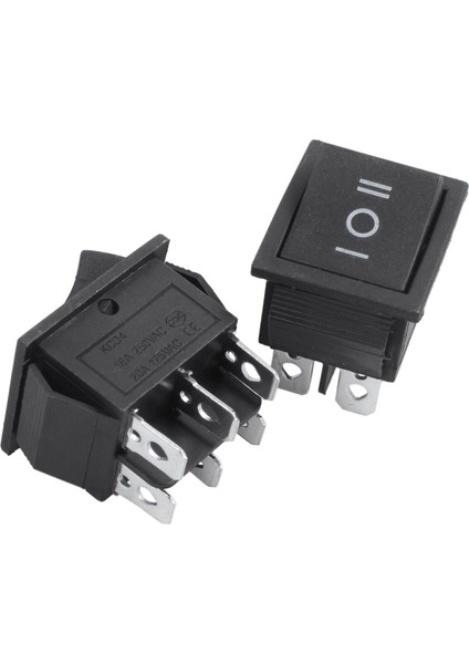 5 Pcs 6 Pin Dpdt Siyah Düğmesi Aç/kapalı/açık Rocker Anahtarı Ac 250V/15A 125V/20A (Yurt Dışından) fırsatları