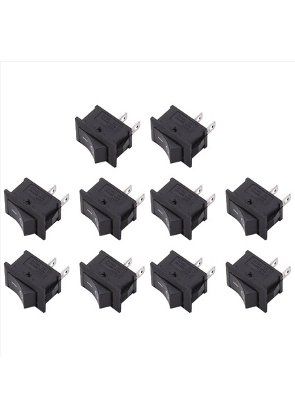 10 Pcs Spst Mini Siyah 2 Pin Rocker Anahtarı Ac 125V 10A 250V 6A (Yurt Dışından)