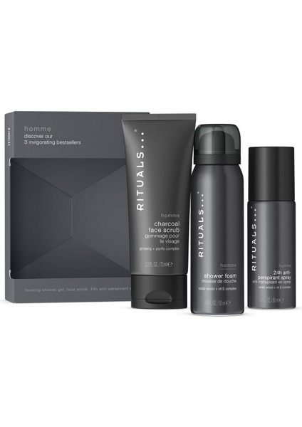 Homme Collection Köpüren Duş Jeli, Ter Önleyici Sprey ve Kömürlü Yüz Peelingi Içeren Hediye Seti Small fiyatları
