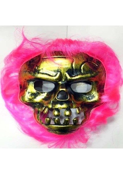 Cadılar Bayramı Pembe Saçlı Maske