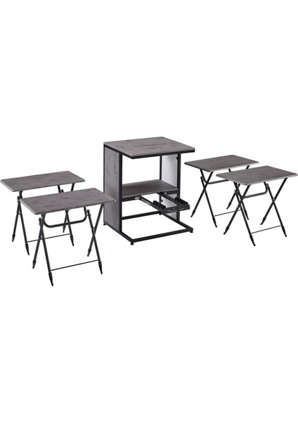 Antrasit Beton Medusa Boyalı Servis Sehpası fiyatları