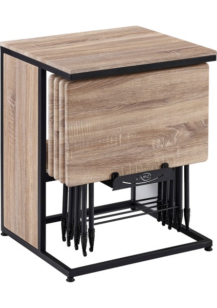 Meşe Medusa Boyalı Servis Sehpası