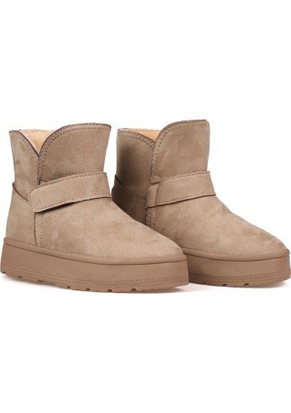 Kadın Vizon Günlük Kalın Taban Bot - Içi Kürklü Platform Streç Model