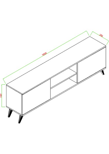 Monaco Düşer Kapaklı Tv Ünitesi 2 Kapaklı 180 cm - Atlantik Çam fırsatları
