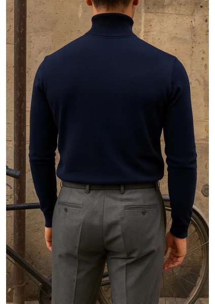 Erkek Premium Boğazlı Lacivert Triko Kazak indirimleri