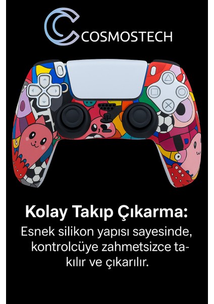 Ps5 Dualsense Premium Silikon Kılıf – Grafiti Renkli Tasarım, Kaymaz ve Darbe Korumalı fiyatları