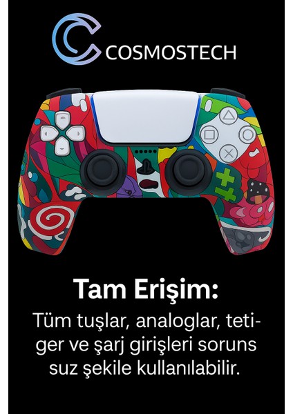 Ps5 Dualsense Premium Silikon Kılıf – Grafiti Renkli Tasarım, Kaymaz ve Darbe Korumalı modelleri