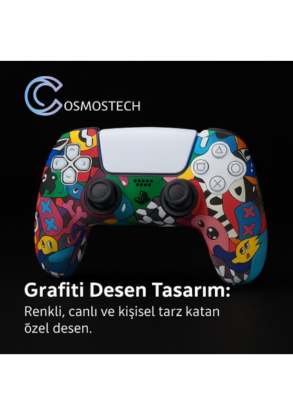 Ps5 Dualsense Premium Silikon Kılıf – Grafiti Renkli Tasarım, Kaymaz ve Darbe Korumalı indirimleri