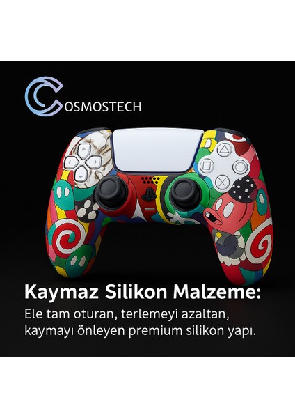 Ps5 Dualsense Premium Silikon Kılıf – Grafiti Renkli Tasarım, Kaymaz ve Darbe Korumalı