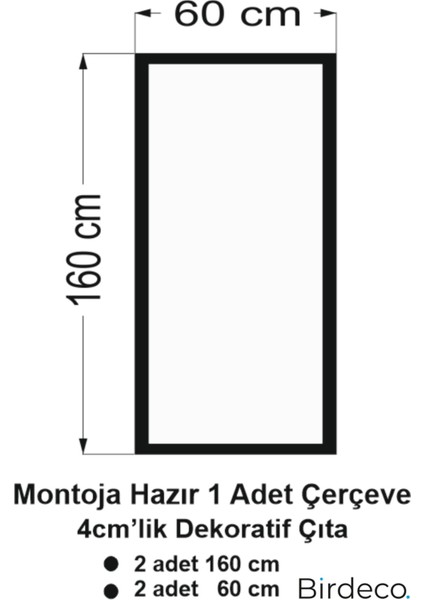 Montaja Hazır 1 Adet Çerçeve 4 Cm'lik modelleri