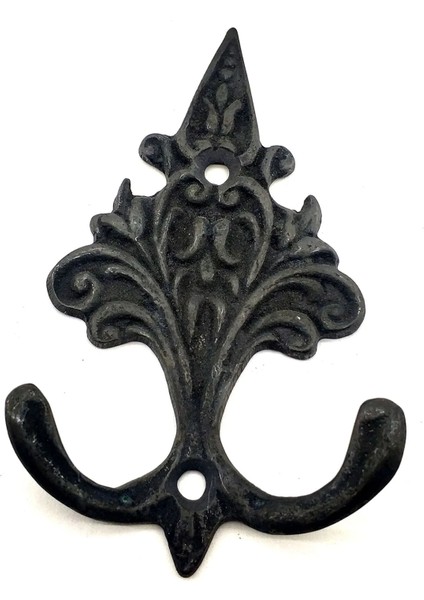 Antika Tarz Dekoratif Pirinç Çam Figürlü Askı - 98X57 Mm, Oksit